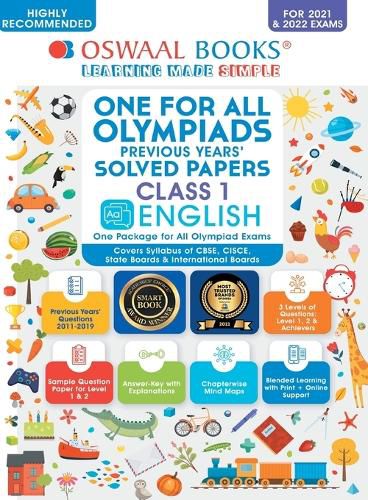 Cover image for One for All Olympiad Previous Years Solved Papers, Class-1 English Book (for 2021-22 Exam)