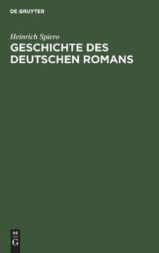 Geschichte Des Deutschen Romans