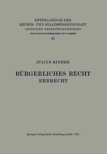 Cover image for Burgerliches Recht Erbrecht