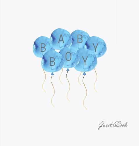 Cover image for Boy baby shower guest book (Hardback)