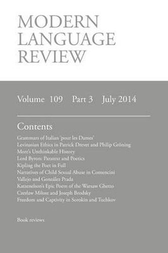 Modern Language Review (109: 3) July 2014