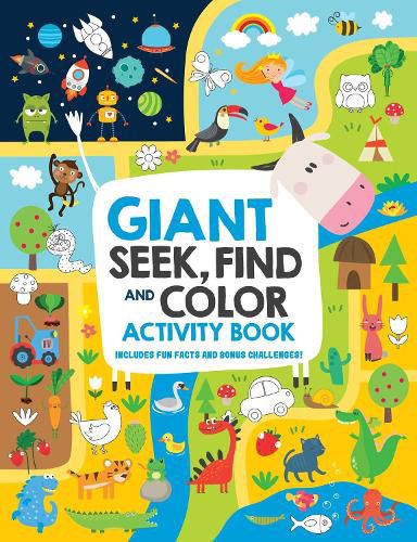 Giant Seek, Find and Color Activity Book: Includes Fun Facts and Bonus Challenges!