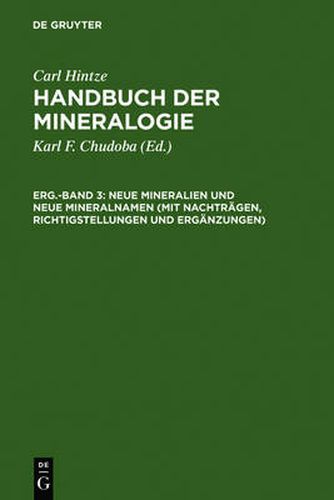 Neue Mineralien Und Neue Mineralnamen (Mit Nachtragen, Richtigstellungen Und Erganzungen)