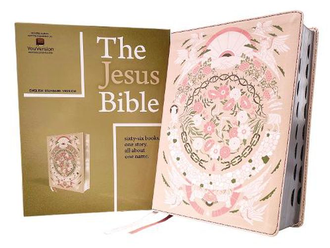 Cover image for The Jesus Bible Artist Edition, ESV, Leathersoft, Peach Floral, Thumb Indexed