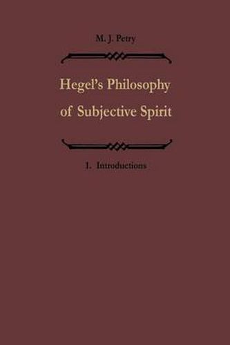 Hegels Philosophie des subjektiven Geistes / Hegel's Philosophy of Subjective Spirit: Band I / Volume I