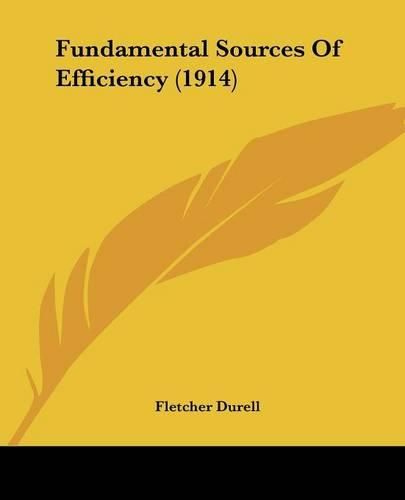 Cover image for Fundamental Sources of Efficiency (1914)