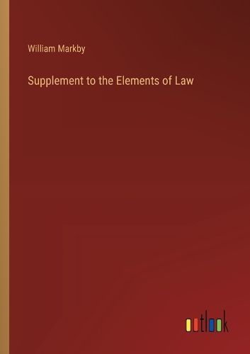 Cover image for Supplement to the Elements of Law