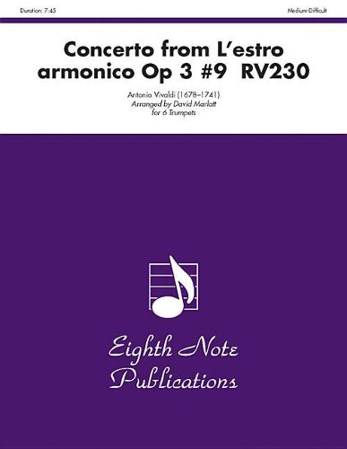 Cover image for Concerto (from l'Estro Armonico, Op 3 #9 Rv230): Score & Parts