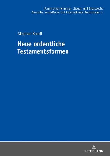 Cover image for Neue Ordentliche Testamentsformen