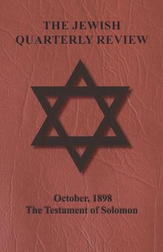 Cover image for The Jewish Quarterly Review - October, 1898 - The Testament of Solomon