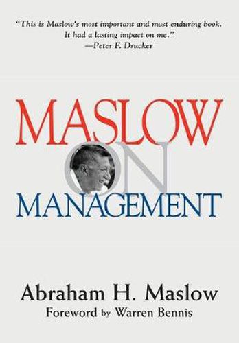 Cover image for Maslow on Management
