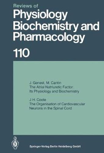 Reviews of Physiology, Biochemistry and Pharmacology 110