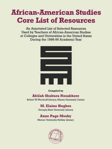 African-American Studies Core List of Resources