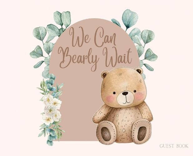 Cover image for Bear Baby Shower hardback Guest Book (landscape)