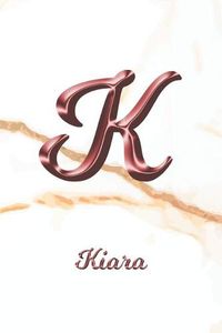 Cover image for Kiara: Sketchbook - Blank Imaginative Sketch Book Paper - Letter K Rose Gold White Marble Pink Effect Cover - Teach & Practice Drawing for Experienced & Aspiring Artists & Illustrators - Creative Sketching Doodle Pad - Create, Imagine & Learn to Draw