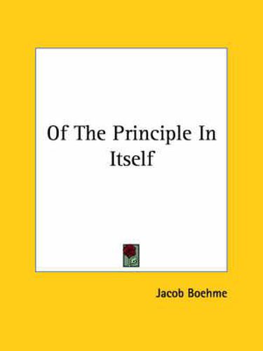Cover image for Of the Principle in Itself