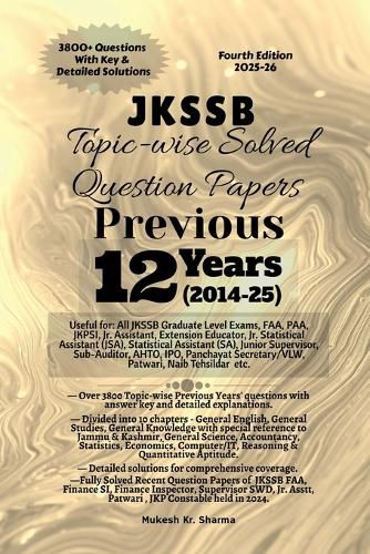 Cover image for JKSSB Topic-wise Solved Question Papers