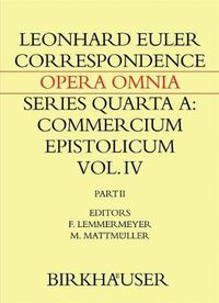 Cover image for Correspondence of Leonhard Euler with Christian Goldbach: Volume 2