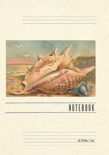 Cover image for Vintage Lined Notebook Conch Shell, Greetings from Santa Barbara, California