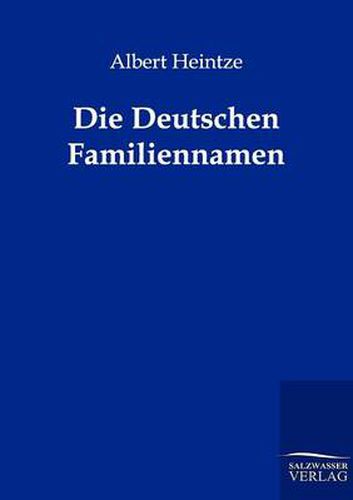 Cover image for Die Deutschen Familiennamen