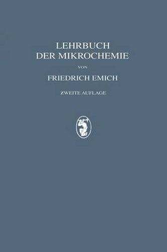 Cover image for Lehrbuch Der Mikrochemie