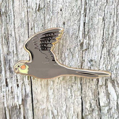 Cover image for Cockatiel in Flight Enamel Pin