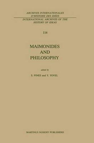 Cover image for Maimonides and Philosophy