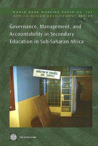 Cover image for Governance, Management, and Accountability in Secondary Education in Sub-Saharan Africa