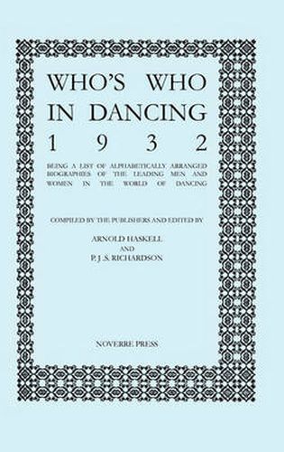 Cover image for Who's Who in Dancing, 1932