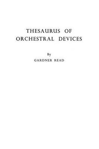 Cover image for Thesaurus of Orchestral Devices