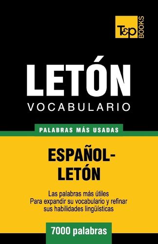 Cover image for Vocabulario espanol-leton - 7000 palabras mas usadas