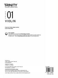 Cover image for Trinity College London Violin Exam Pieces From 2020: Grade 1 (part only)