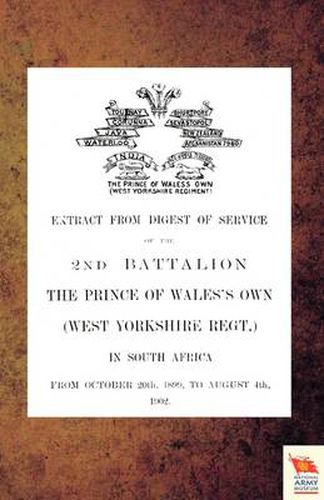 Cover image for EXTRACT FROM DIGEST OF SERVICE OF THE 2nd BATTALION THE P.O.W. OWN (WEST YORKSHIRE REGT.) IN SOUTH AFRICA