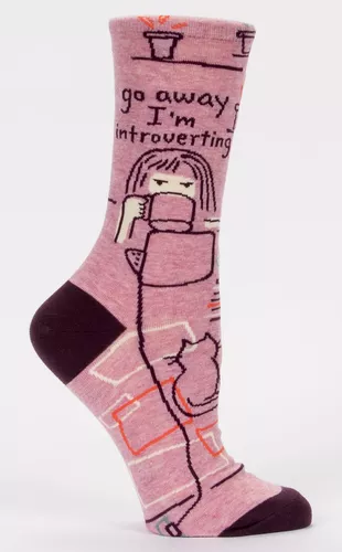 Cover image for Go Away I'm Introverting Crew Socks