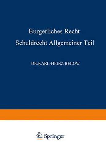 Cover image for Burgerliches Recht Schuldrecht, Allgemeiner Teil