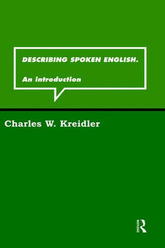 Cover image for Describing Spoken English: An Introduction