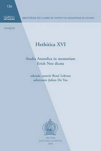 Cover image for Hethitica XVI: Studia Anatolica in Memoriam Erich Neu Dicata