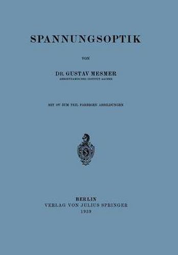 Cover image for Spannungsoptik