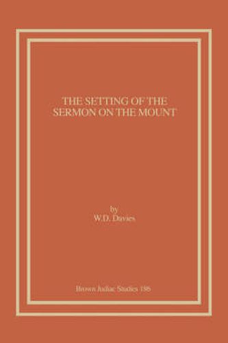 Cover image for The Setting of the Sermon on the Mount