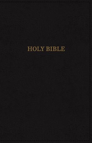 KJV Holy Bible, Giant Print Center-Column Reference Bible, Deluxe Black Leathersoft, Thumb Indexed, 53,000 Cross References,  Red Letter, Comfort Print: King James Version