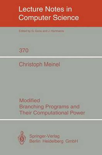 Cover image for Modified Branching Programs and Their Computational Power