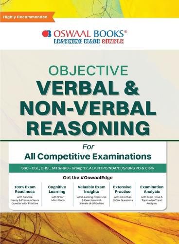 Cover image for Oswaal Objective Verbal & Non-Verbal, Reasoning for all Competitive Examination, Chapter-wise & Topic-wise, A Complete Book to Master Reasoning!