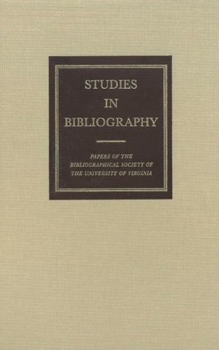 Cover image for Studies in Bibliography Volume 61