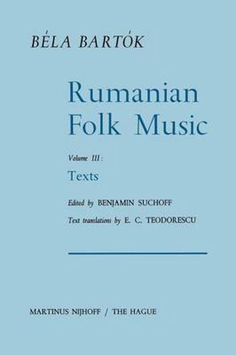 Cover image for Rumanian Folk Music: Texts