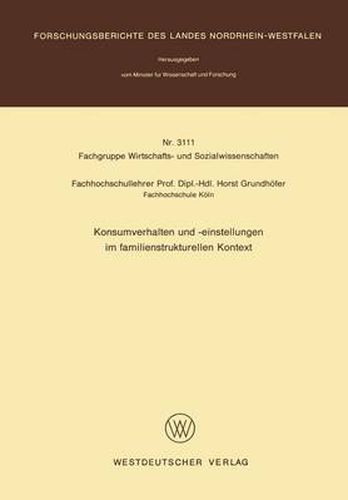 Cover image for Konsumverhalten Und - Einstellungen Im Familienstrukturellen Kontext