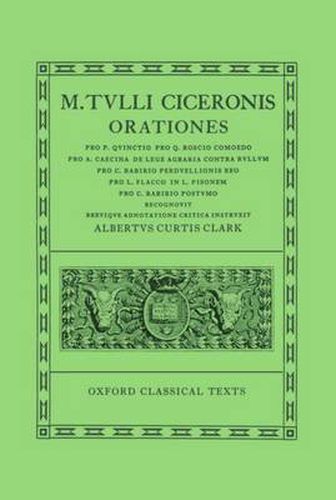 Cover image for Cicero Orationes