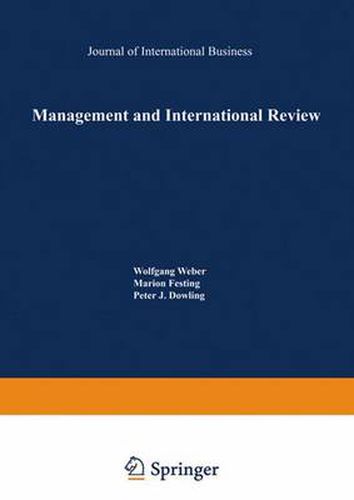 Management and International Review: Cross-Cultural and Comparative International Human Resource Management