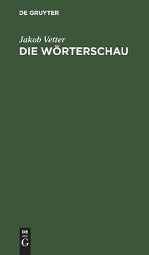 Cover image for Die Woerterschau: Ein Possenspiel