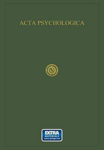 Cover image for Acta Psychologica: Volume III