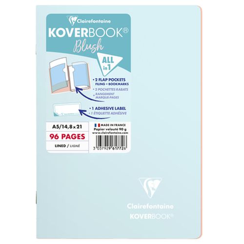 Clairefontaine Koverbook Blush Stapled - A5 Ruled Ice Blue